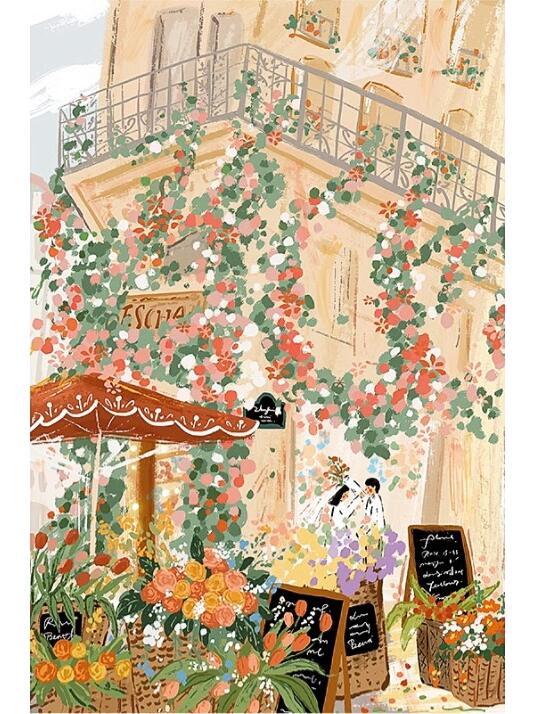 Momibook Flower Shop 1000 Piece Jigsaw Puzzle
