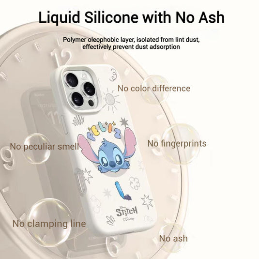 MagSafe Stitch Liquid Silicone Case – Cute, Shockproof & Anti-Fingerprint