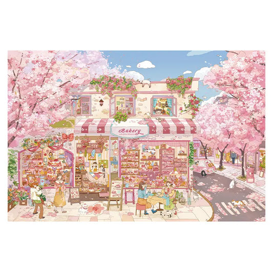 Momibook Cherry Blossom Street 1000 Piece Jigsaw Puzzle