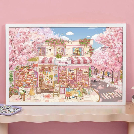 Momibook Cherry Blossom Street 1000 Piece Jigsaw Puzzle