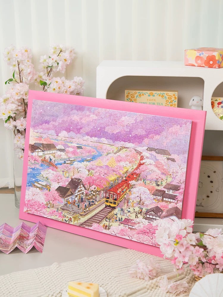 Momibook Arashiyama Cherry Blossom Journey 1000 Piece Jigsaw Puzzle