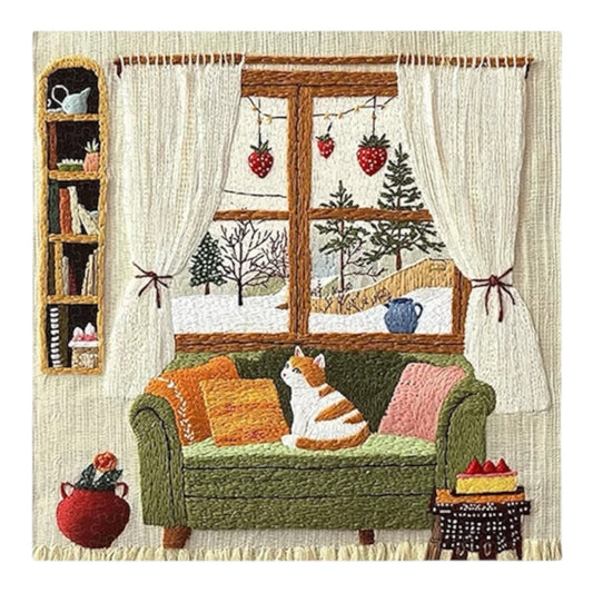 Warm Line Cat Corner Jigsaw Puzzle
