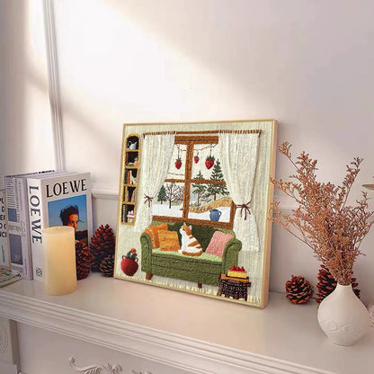 Warm Line Cat Corner Jigsaw Puzzle