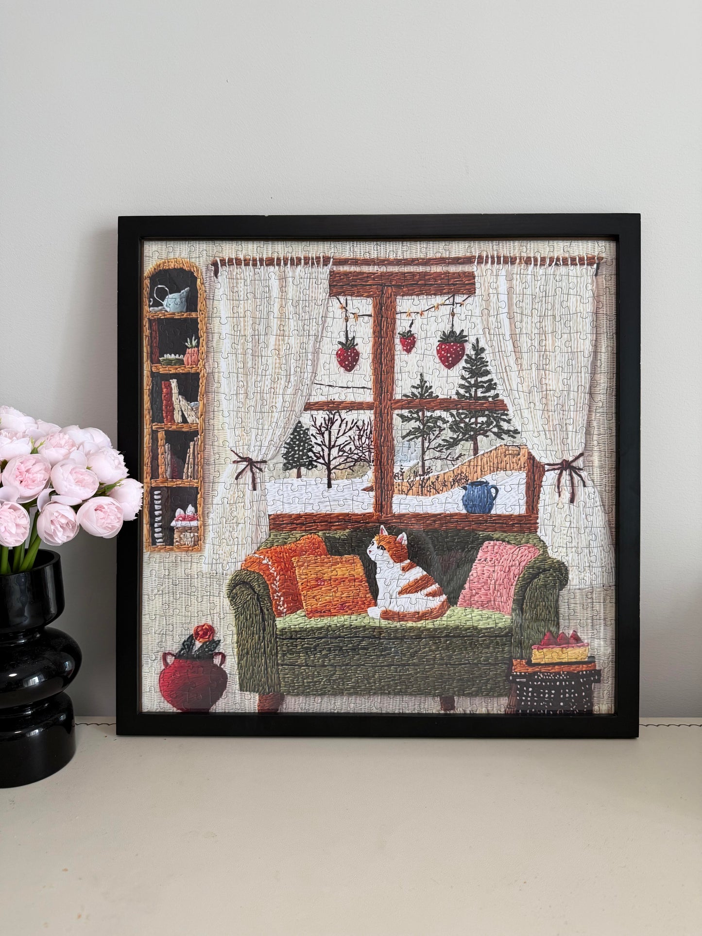 Warm Line Cat Corner Jigsaw Puzzle