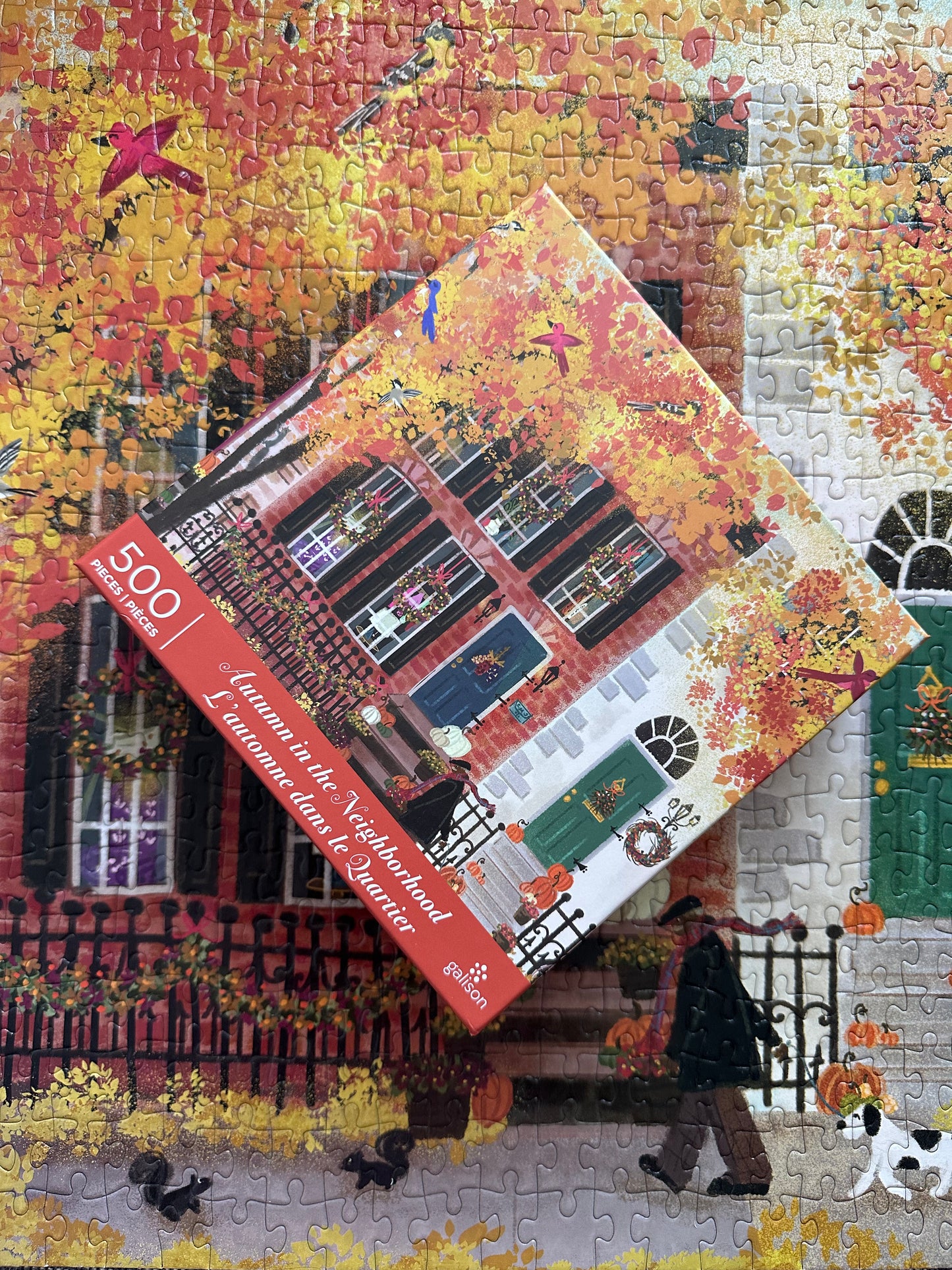 Galison Autumn in the Neighborhood 500 Piece Puzzle