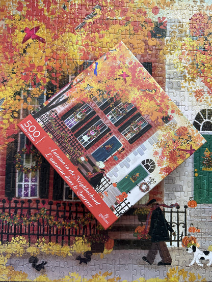 Galison Autumn in the Neighborhood 500 Piece Puzzle