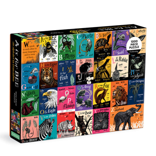 A is for Bee: An Alphabet in Translation 1000 Piece Family Puzzle Mudpuppy