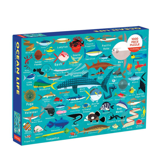 Ocean Life 1000 Piece Family Puzzle Mudpuppy