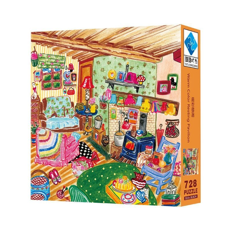Warm Color Resting Pavilion 728 Piece Jigsaw Puzzle Tutu Dingdang