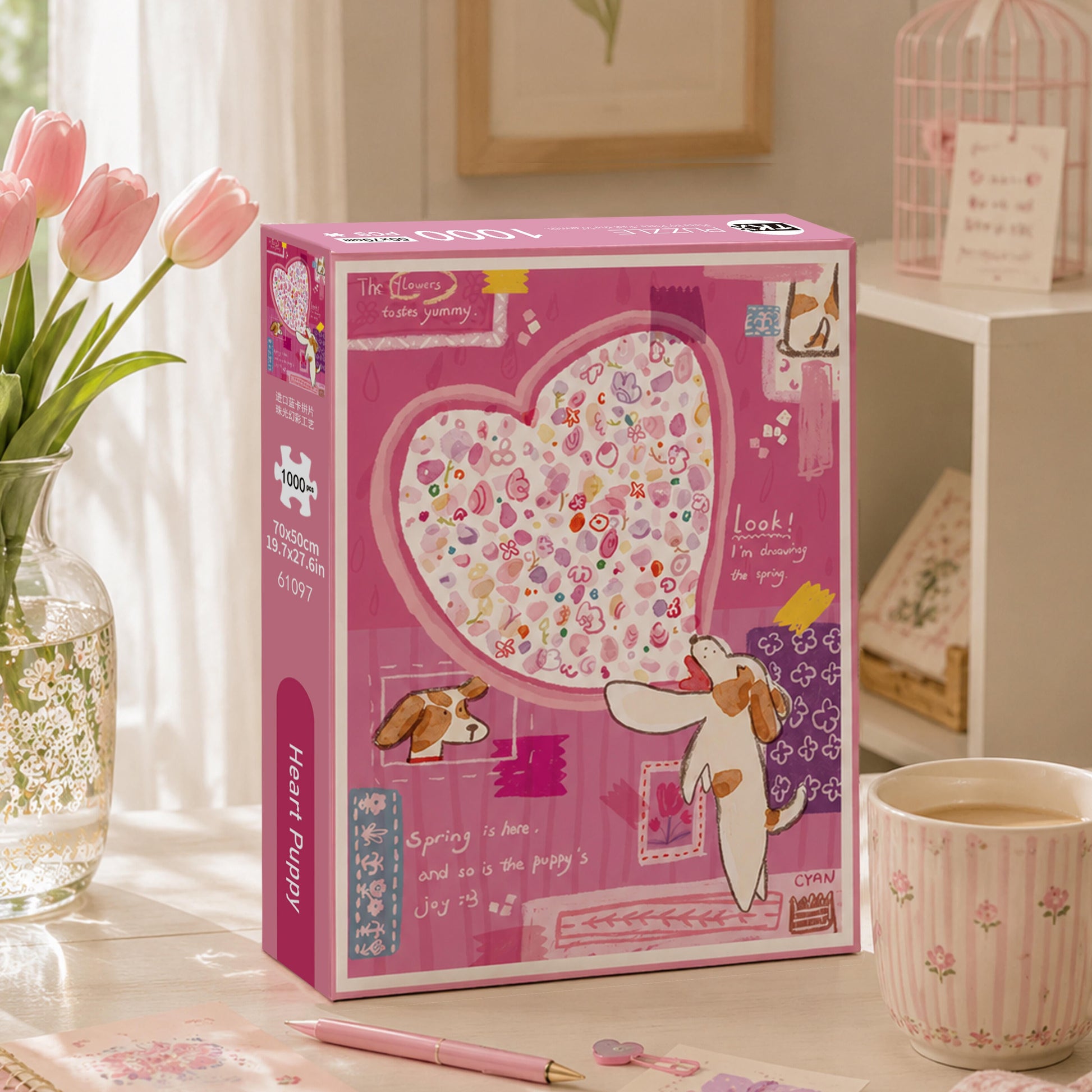 Heart Puppy 1000 Piece Jigsaw Puzzle TKX