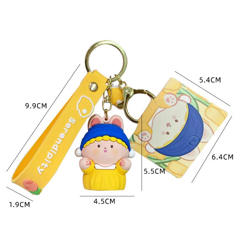Cartoon Bunny Buds Keychain Series – Inspired by Classic Art
