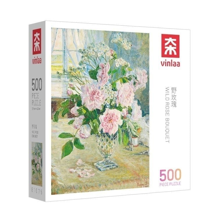 Wild Rose Bouquet 500 Piece Jigsaw Puzzle VINLAA