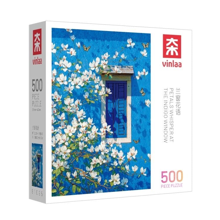 Petals Whisper at the Indigo Window 500 Piece Jigsaw Puzzle VINLAA