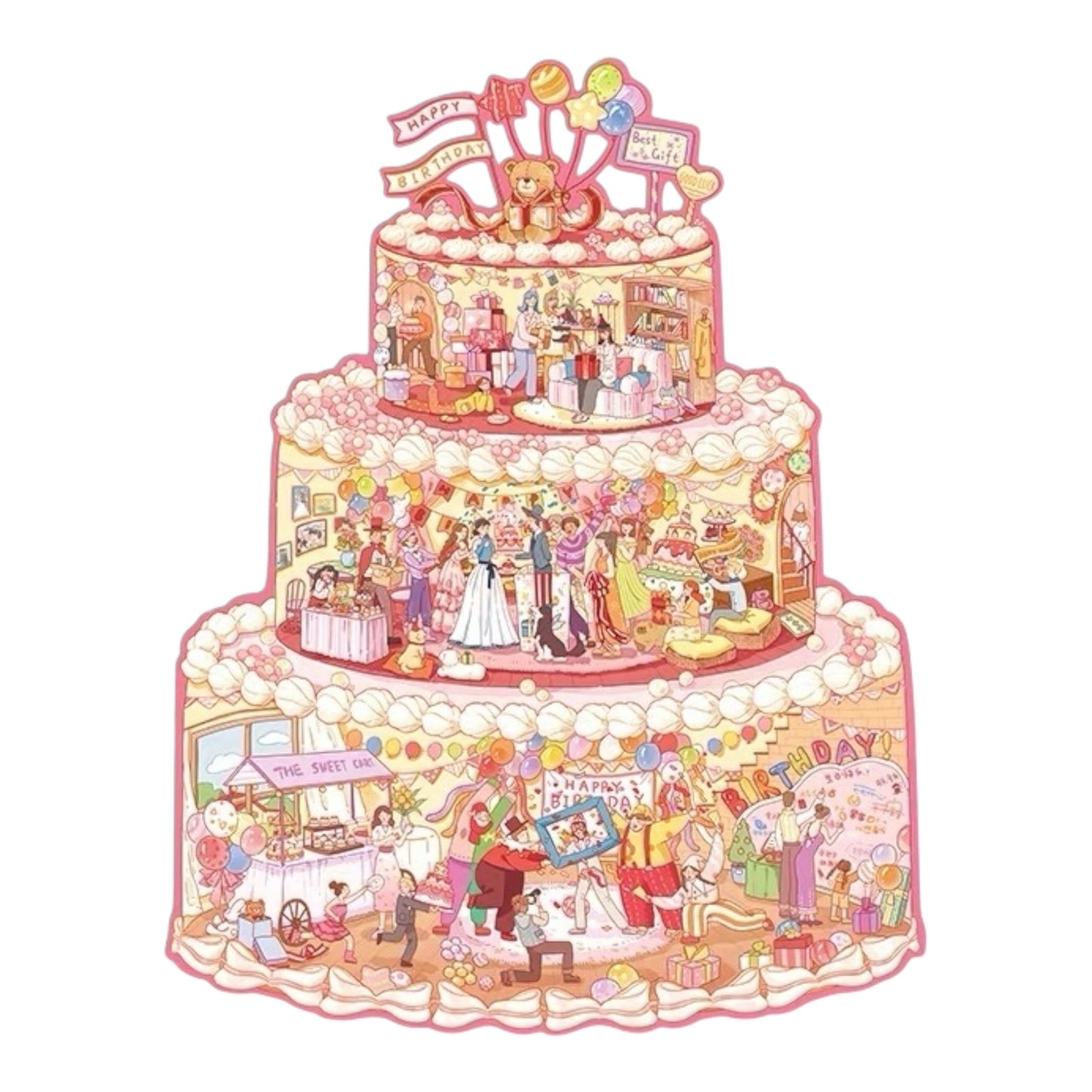 Momibook Birthday Cake Puzzle – 481 Irregular Pieces