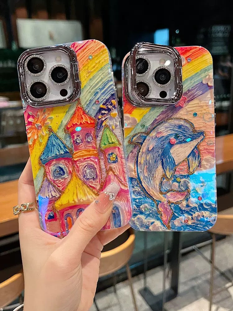 Dreamy Phone Case – Castle, Dolphin & Starry Town Series