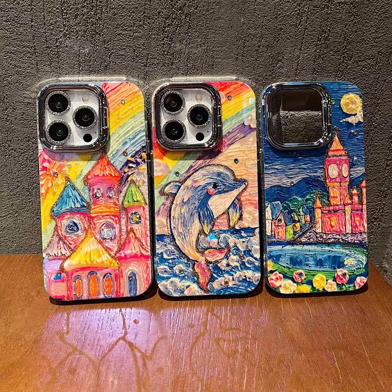 Dreamy Phone Case – Castle, Dolphin & Starry Town Series