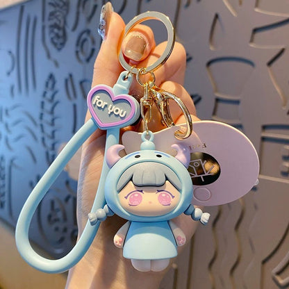 Kawaii Cartoon Girl Keychain – Bag Accessory & Gift Idea
