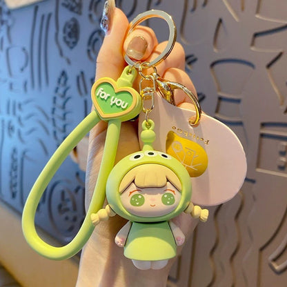 Kawaii Cartoon Girl Keychain – Bag Accessory & Gift Idea