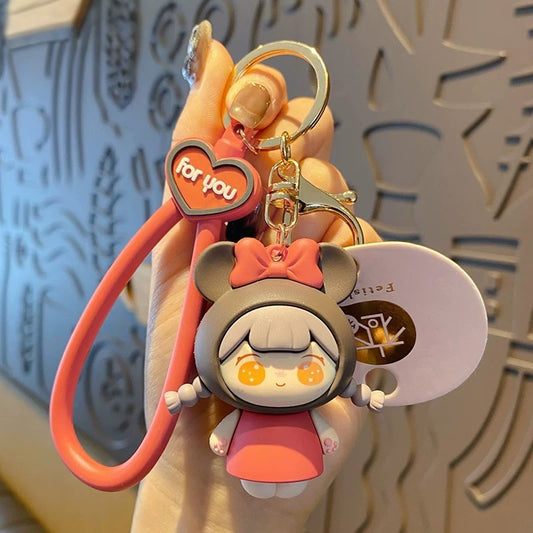 Kawaii Cartoon Girl Keychain – Bag Accessory & Gift Idea