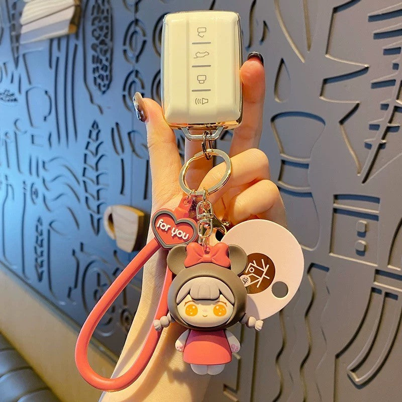Kawaii Cartoon Girl Keychain – Bag Accessory & Gift Idea