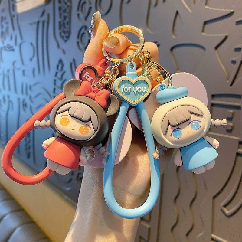 Kawaii Cartoon Girl Keychain – Bag Accessory & Gift Idea