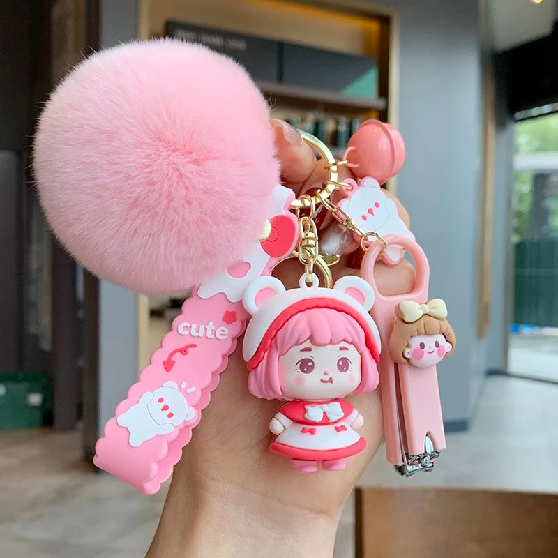 Kawaii Girl Keychain Set