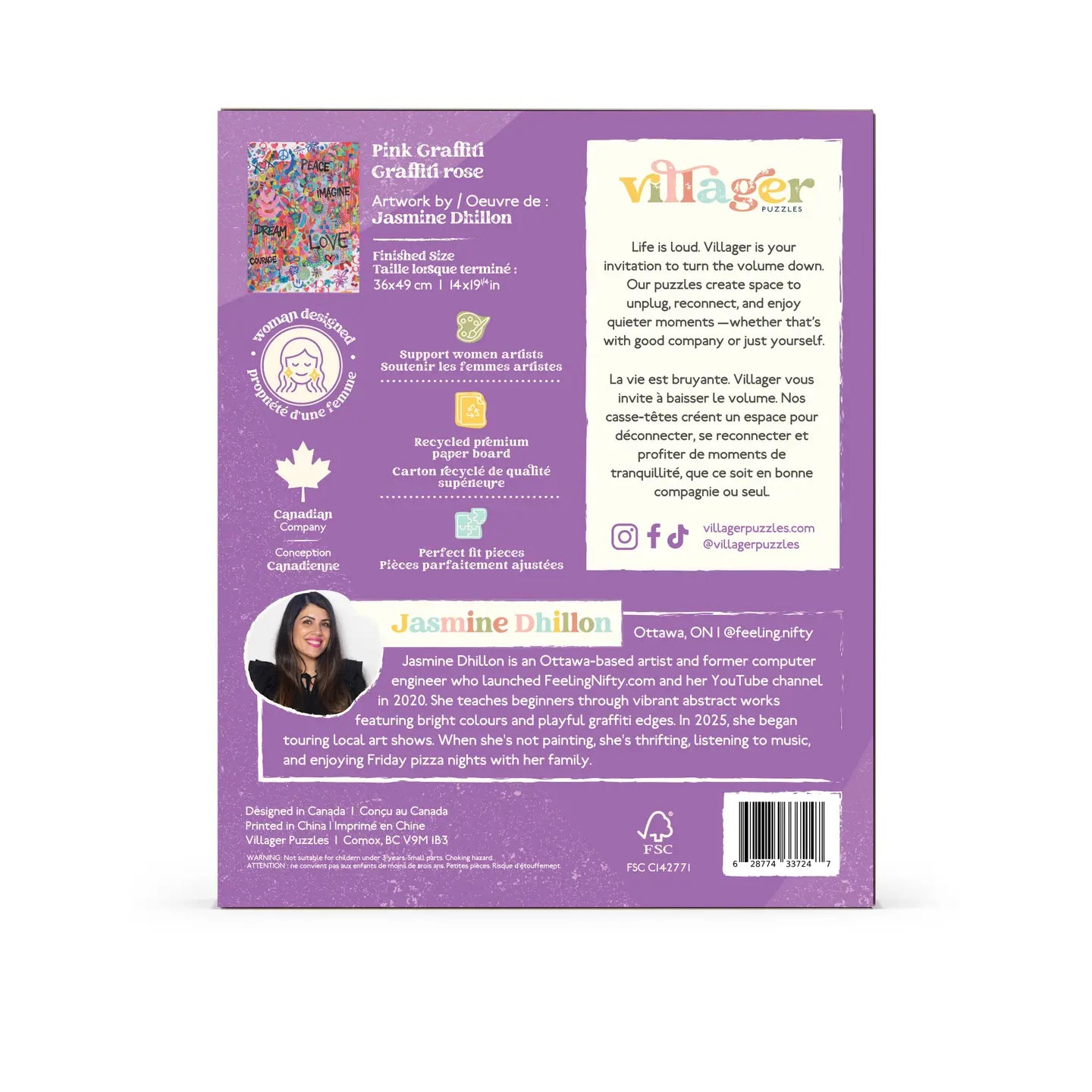 Pink Graffiti 250 Piece Puzzle Villager Puzzles