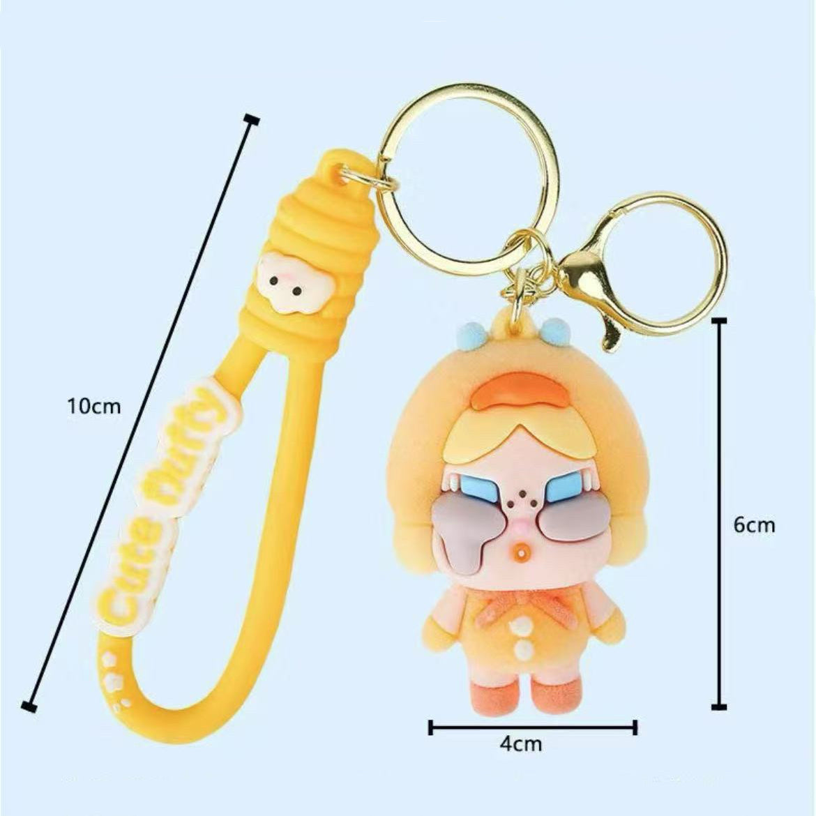 Cartoon Flocked Crying Baby Keychain