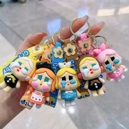 3D Cartoon Crying Girl Keychain