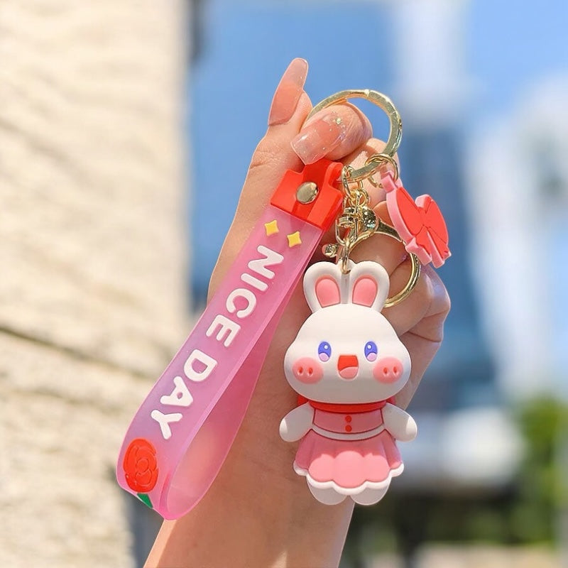 Sweet Flower Bunny Keychain