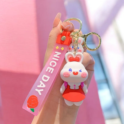 Sweet Flower Bunny Keychain