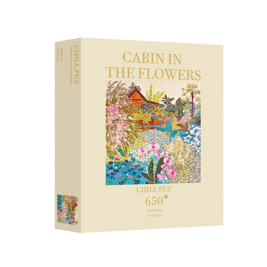 CHILL PUZ Cabin in the Flowers 650 Piece Puzzle CHILL PUZ