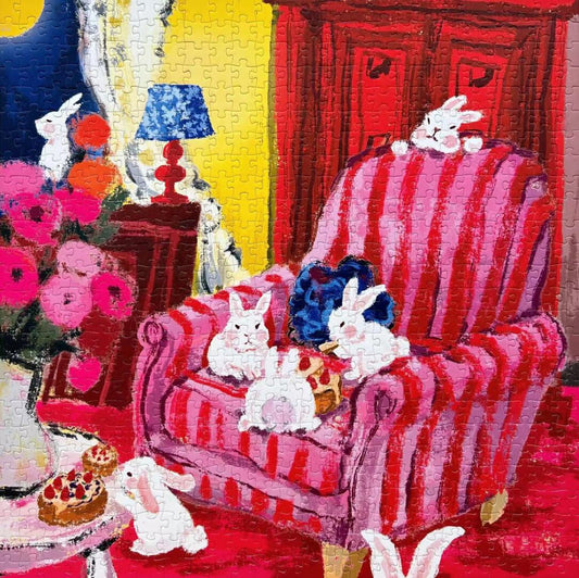 CHILL PUZ Rabbits with Moon 650 Piece Puzzle CHILL PUZ
