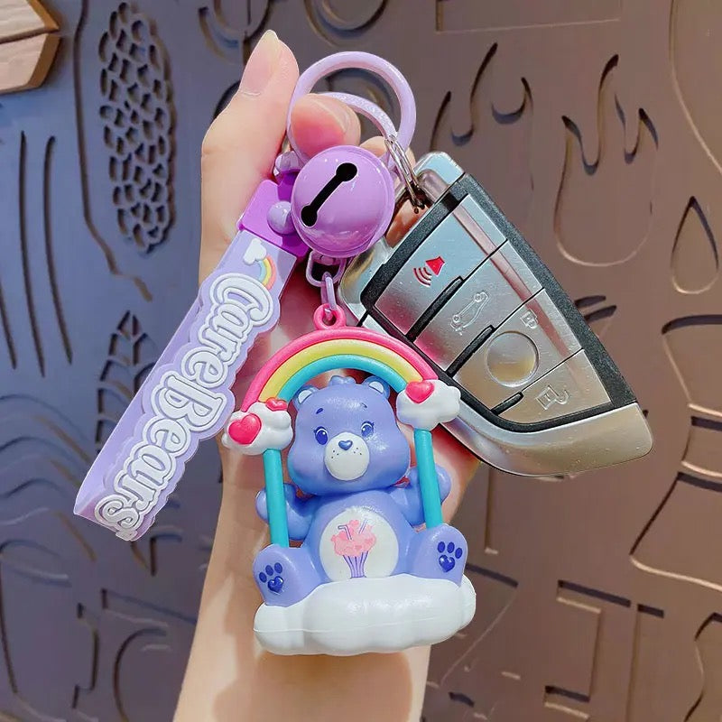 Rainbow Swing Care Bears Keychain