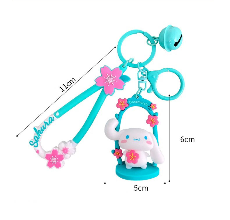 Sanrio Cherry Blossom Swing Keychain