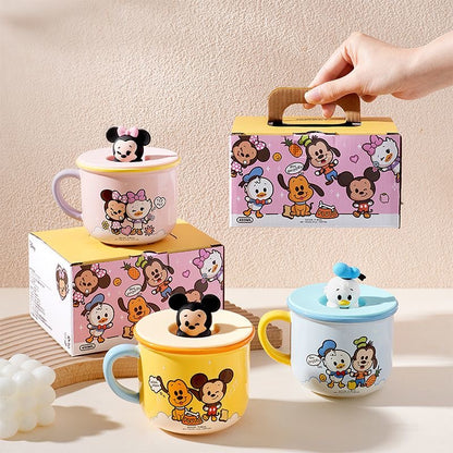 Cute Cartoon Character Ceramic Mug with Lid