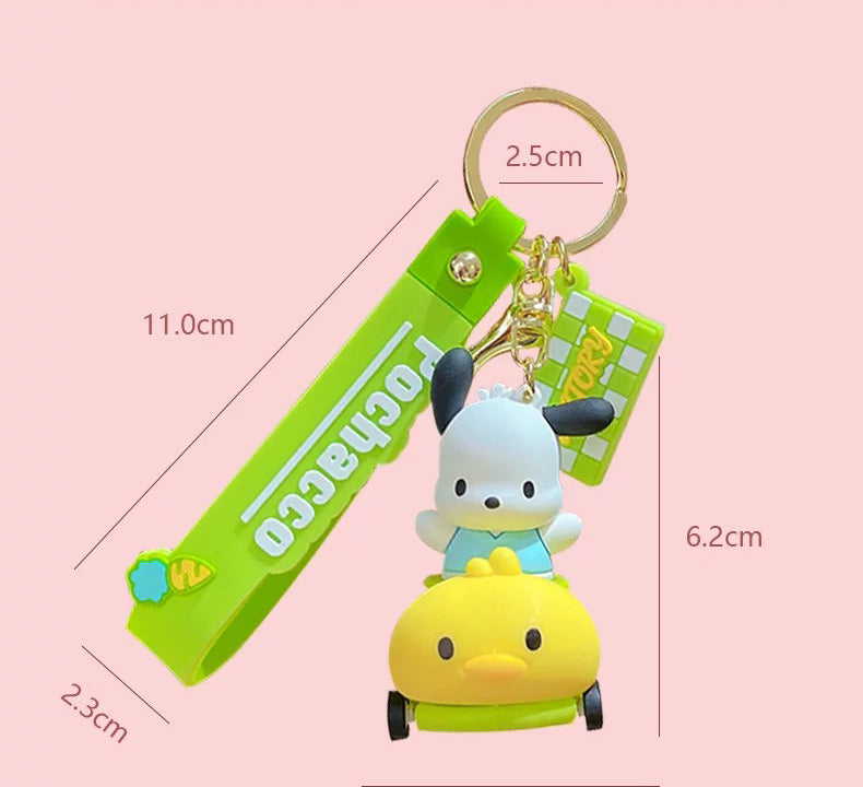 Kawaii Playful Car Sanrio Keychain