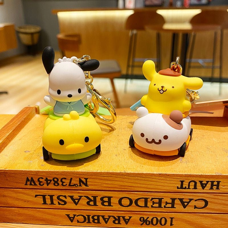 Kawaii Playful Car Sanrio Keychain