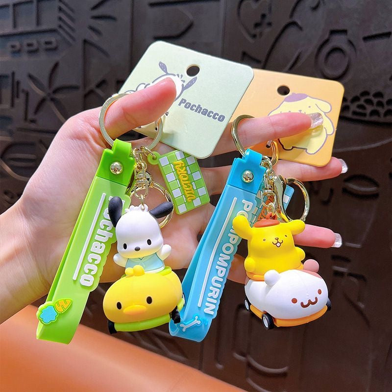 Kawaii Playful Car Sanrio Keychain