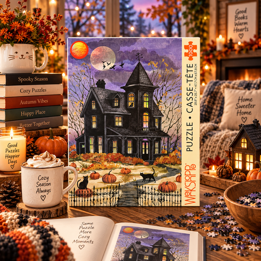 WerkShoppe Black Cat Manor 1000 Piece Jigsaw Puzzle WerkShoppe