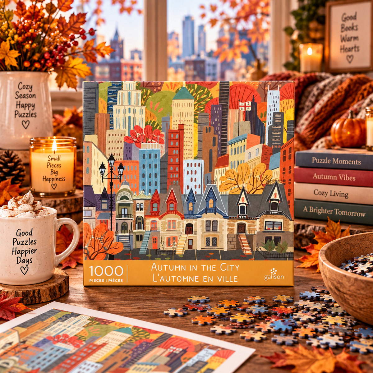 Galison Autumn in the City 1000 Piece Jigsaw Puzzle Galison