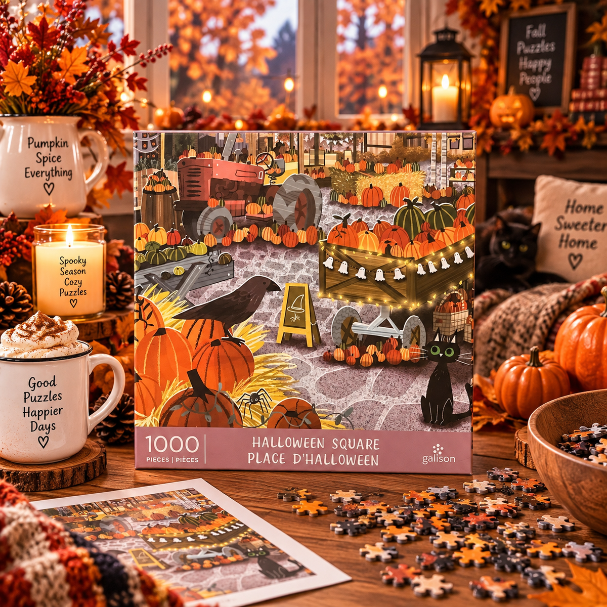 Galison Halloween Square 1000 Piece Jigsaw Puzzle Galison