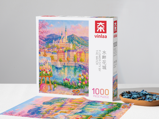 Flower City by the Water 1000 Piece Puzzle