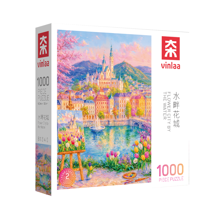 Flower City by the Water 1000 Piece Puzzle VINLAA