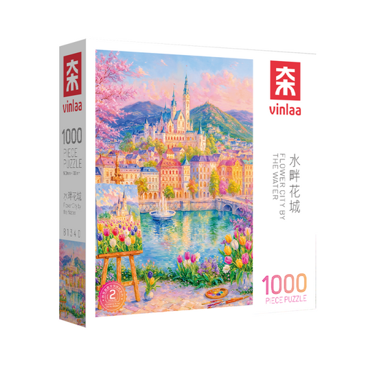 Flower City by the Water 1000 Piece Puzzle
