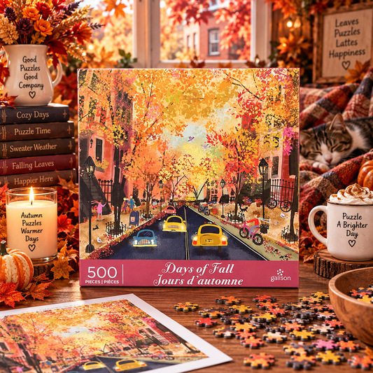 Galison Days of Fall 500 Piece Puzzle Galison