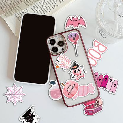 Kawaii Pink Halloween Ghost Skull Pumpkin Stickers - 50Pcs